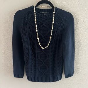 Navy Cable Knit Sweater